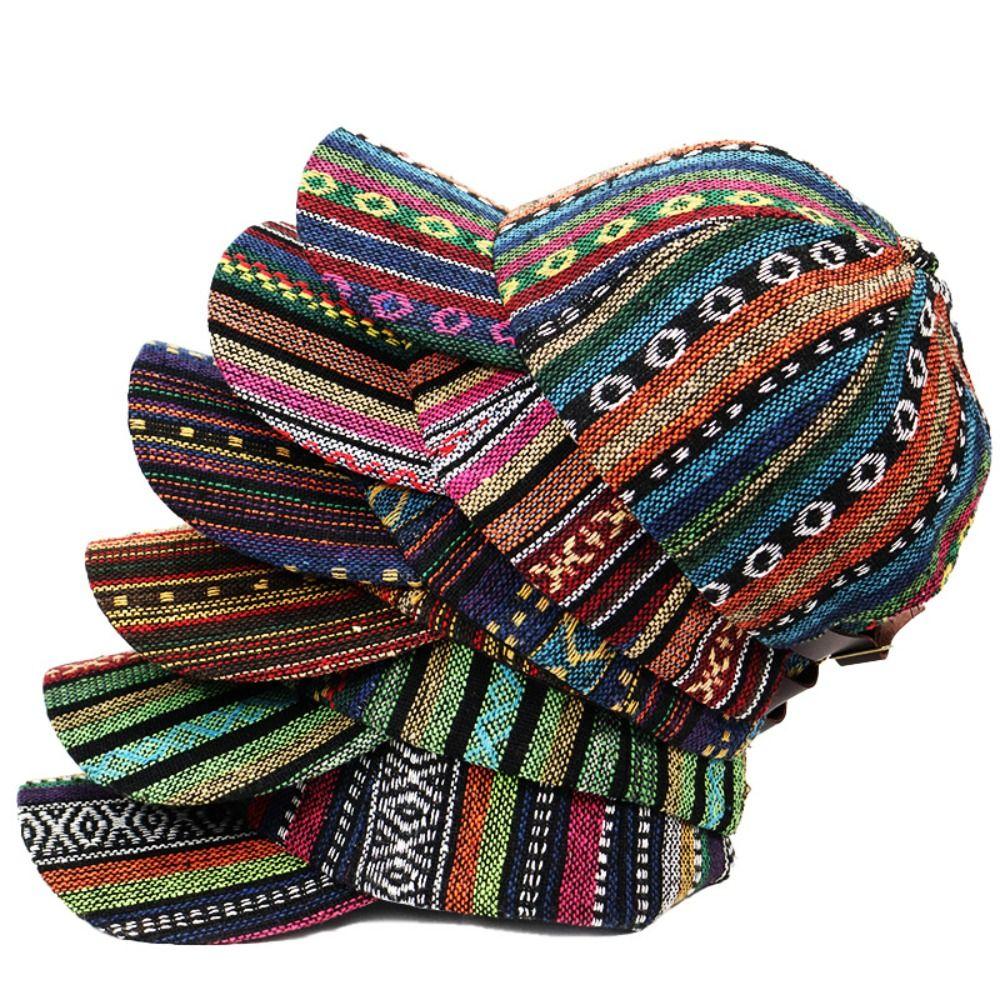 Berretto da Baseball Stile Bohemien Caschetto con Visiera Patchwork Colorato Casquette Regolabile in Tessuto Per Uomo Donna Unisex