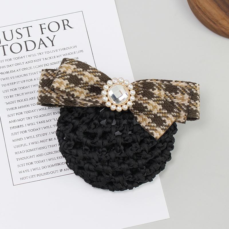 Nurse Head Flower Female Mesh Pocket Professional Hairnet Stewardess Hair Mesh Cover Bank Hotel Restaurant Waiter Headgear Hair Accessories
