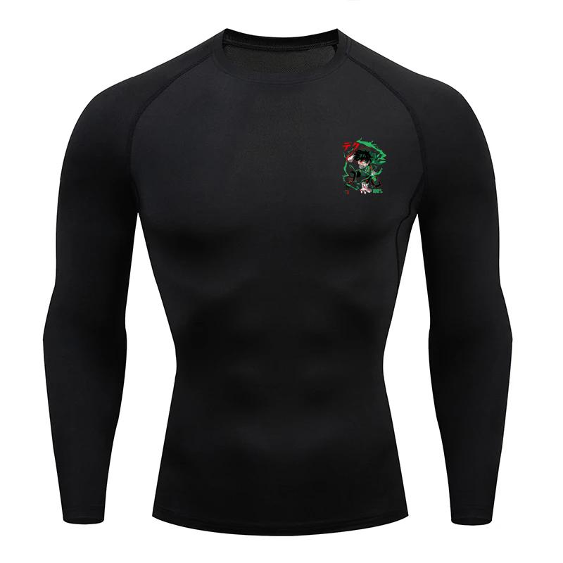 Fitness Sportswear Teenagers Tshirt Midoriya Izuku GraphicTight Training Clothes Boys Compression GYM Running Basketball Clothes