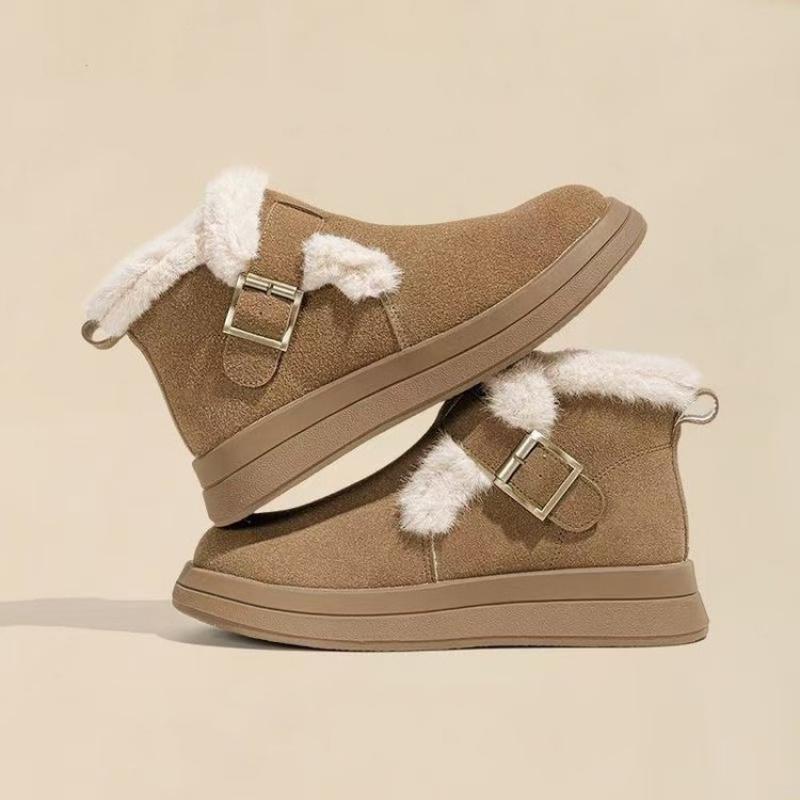 Thick-soled Suede Warm Snow Boots Waterproof Versatile Short Boots 2025 Winter New Fashion Boots Soft Sole Cotton Shoes