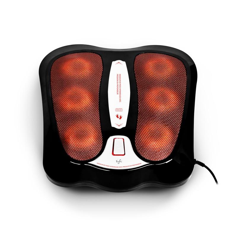 Yoghi - Mass Footblack– Noir - Masseur De Pieds Shiatsu – 18 Têtes – Chauffage Infrarouge – Surface Lavable – 32w