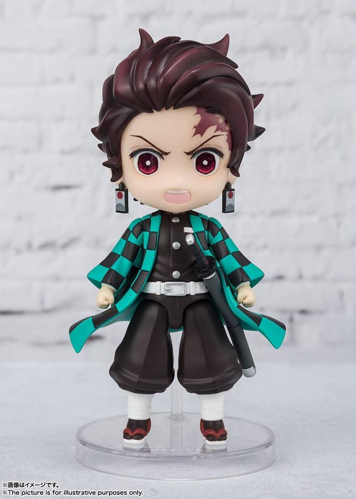 TAMASHII NATIONS Figuarts Mini Demon Slayer: Kimetsu No Yaiba Tanjiro Kamado Water Breathing, Approximately 90mm, PVC & ABS Painted Action Figure