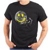 Space Astronaut Moon Happy Face Graffiti Womens or Mens Crewneck T Shirt Tee