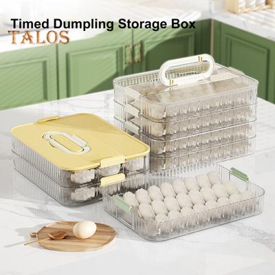 Crisper Box Dumpling Box Transparent Food Grade Timer Thick Anti-break Low Temperature Resistant Airtight Good Seal Refrigerator Bacon Container Meat