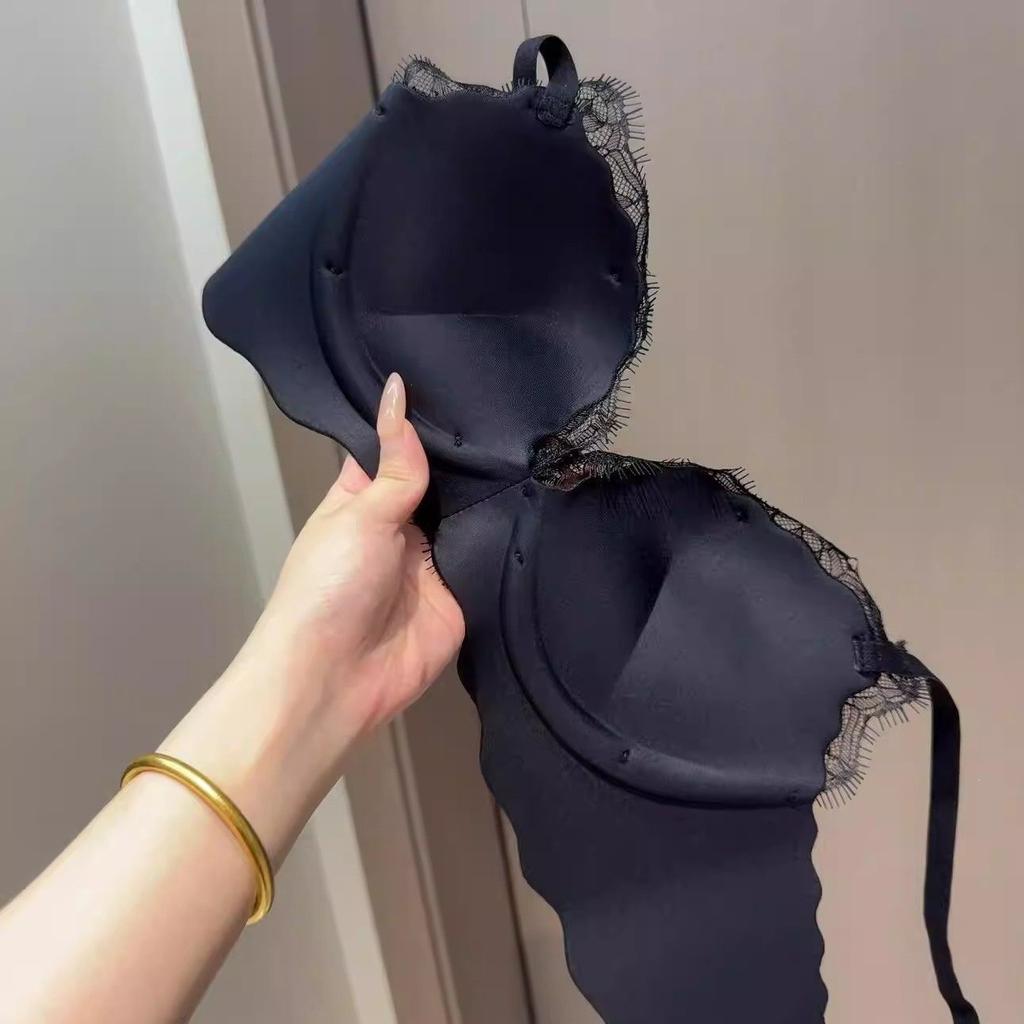 Small Breasts! Show Big and Round! Sexy Lace Without Steel Ring Bra, Small Breasts Gather, Flat Breasts Show Big Underwear Women
