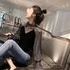 Velvet Top Women Spring Autumn Blouse Lace Glitter Thread Mesh Base Layer Shirt