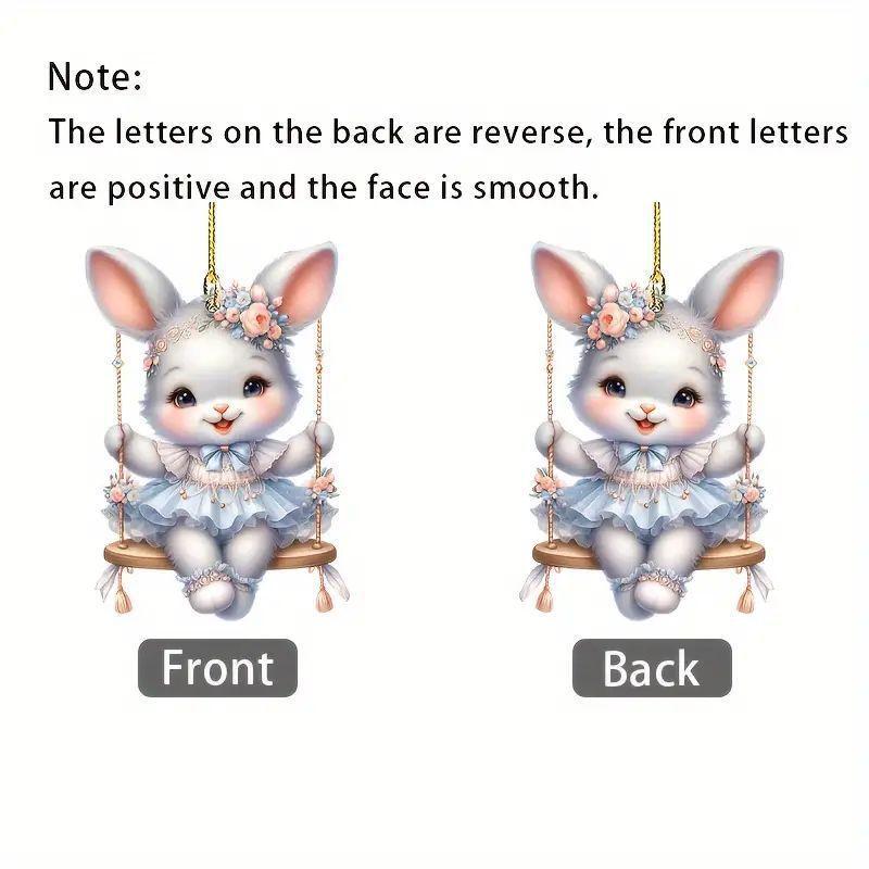 1pc New Cute Bunny Holiday Pendant, Car Decoration Pendant, Easter Pendant,suitable for Easter and Party Decoration,bag Pendant