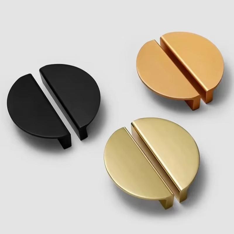 Modern Semicircle Cabinet Door Handles Cupboard Closet Furniture Door Handle Aluminum Alloy Half Round Drawer Pulls