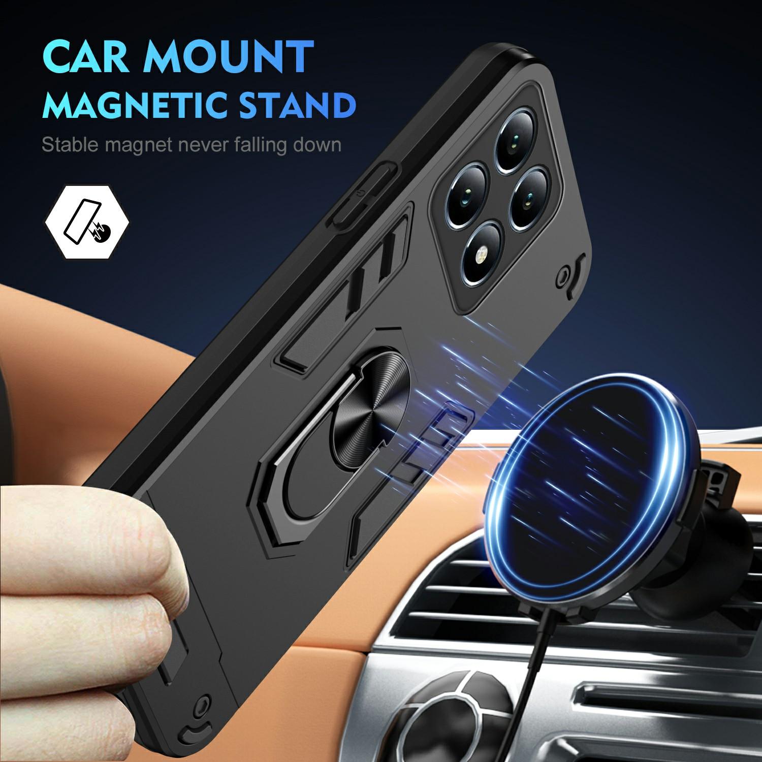 

For Xiaomi 14T Pro Case PC+TPU Drop Defend Phone Cover with Ring Kickstand Blue