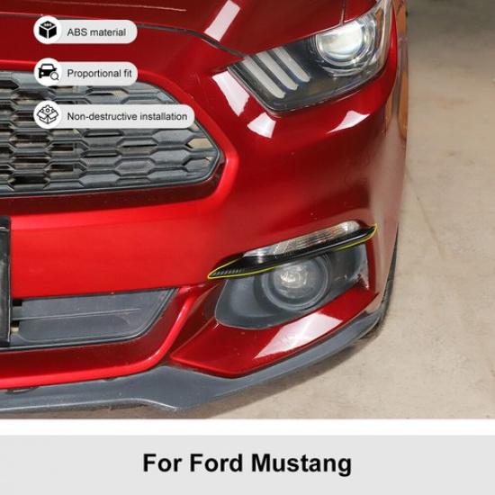 Car Front Fog Light Decoration Cover Trim for Ford Mustang 2015-17 Carbon Fiber