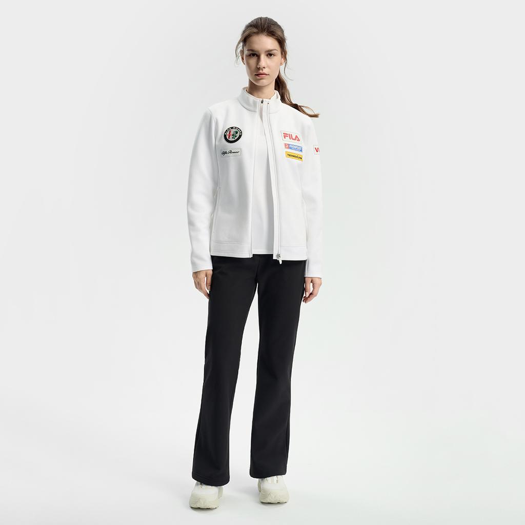 Fila Ski Series Fleece Lined Warm Minimalist Casual Sports Training Comfortable Jacket Women Jackets A11W546501F-WT