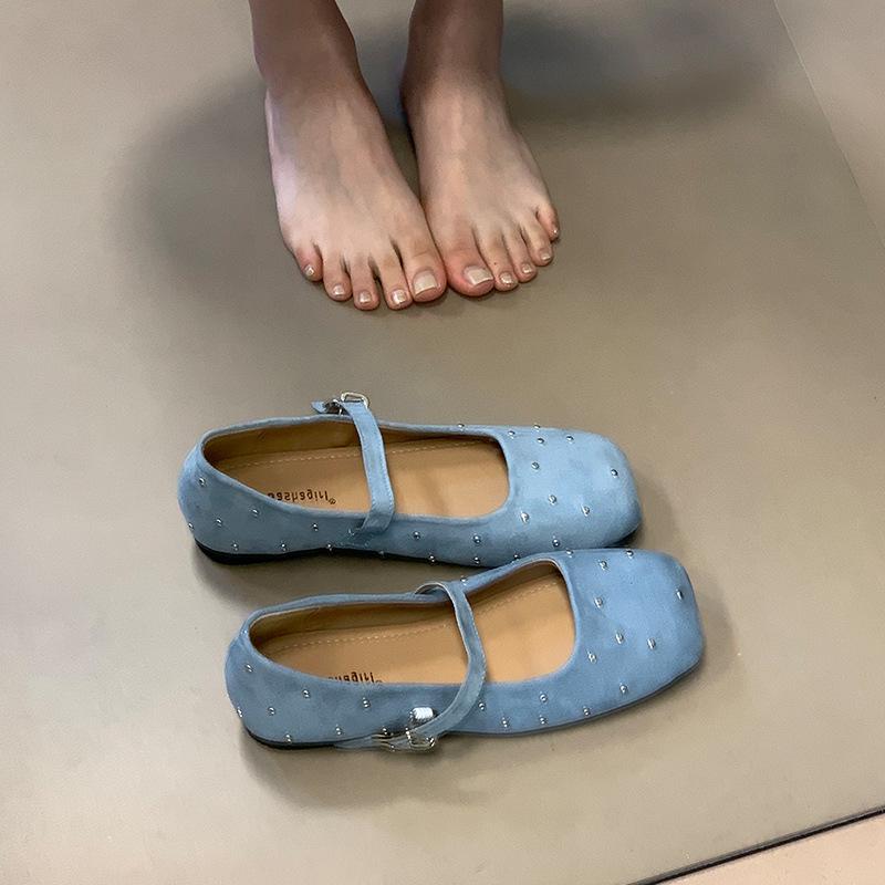 French Gypsy Flat-soled Single Shoes Women's 2025 New Niche Design Sense Square Head Soft Sole Mary Jane Shoes