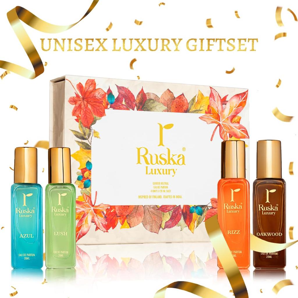 Unisex Perfume Gift Set | Perfect Christmas, Secret Santa Gift,  Perfume for Men & Women | 4 X 20ml Travel Friendly Pocket Perfume Set Combo