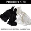 Damen Mädchen Fairycore Gestrickte Beinwärmer Ausgestellte Stiefelsocken Japanische JK Lagenlook Rüschen Spitzenbesatz Fußabdeckungen Streetwear