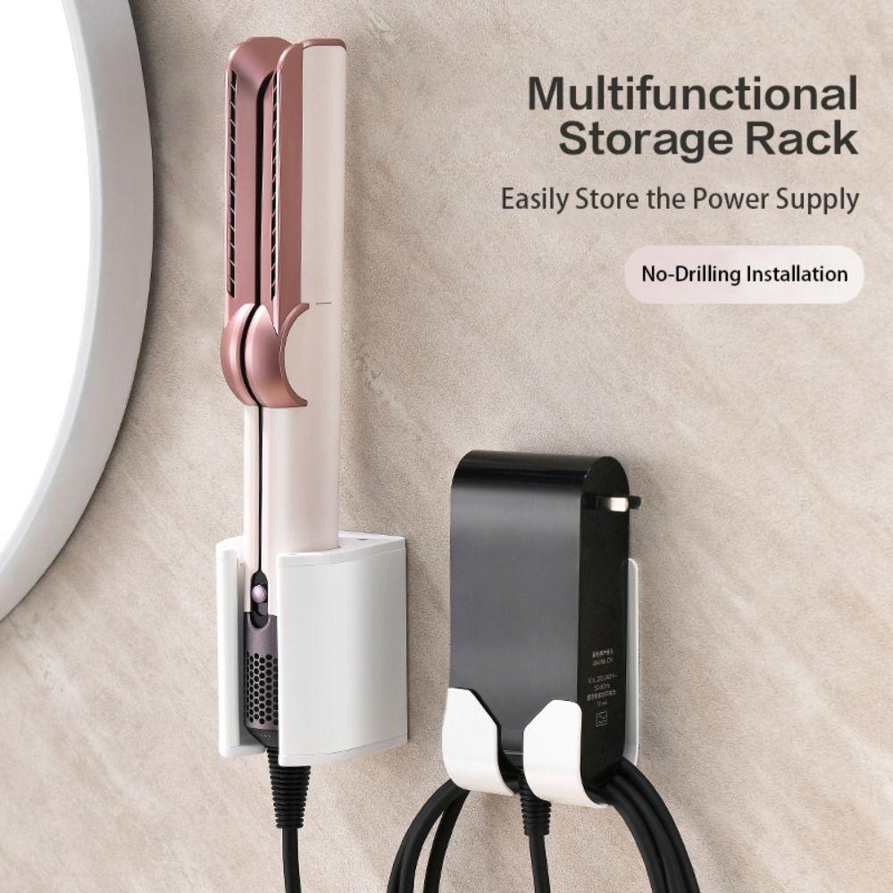 Multi-Functional Curling Iron Straightener Organizer Metal Storage Rack for Dyson Bathroom