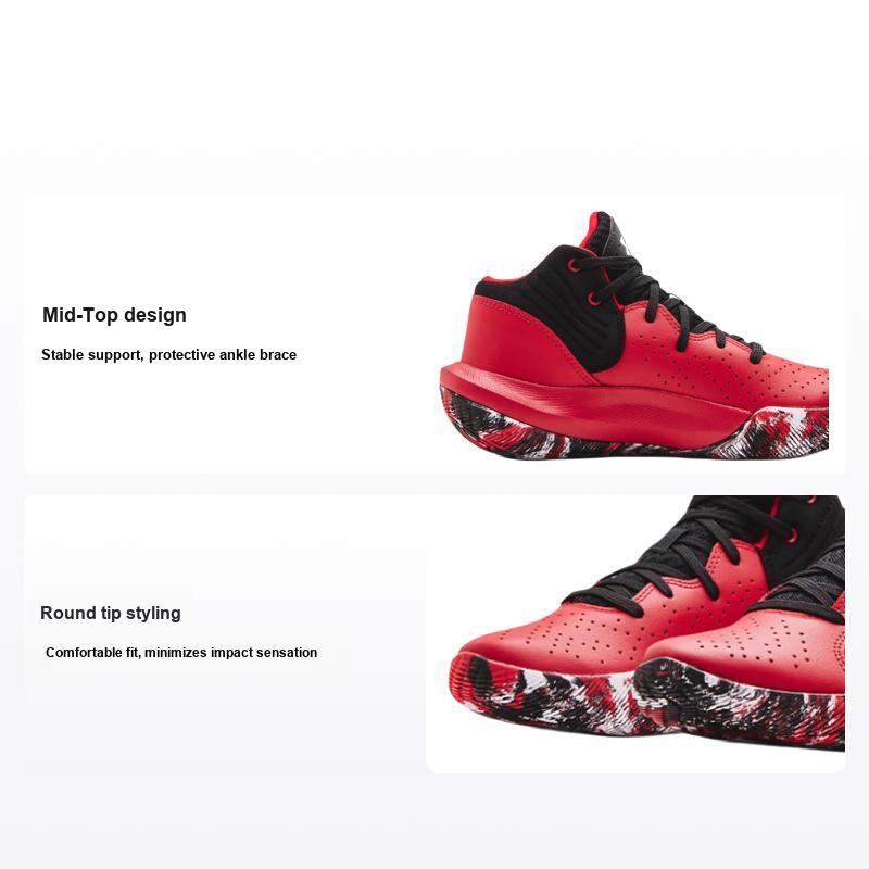 Under Armour Jet 21 GS Red Black Camo Kids Sneakers 3024794-600