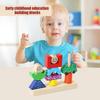 Wooden Blocks Stacked Shape Matching Game Logical Thinking Training Themed Games Creative Puzzle Day/Night Kids Toys H2A4