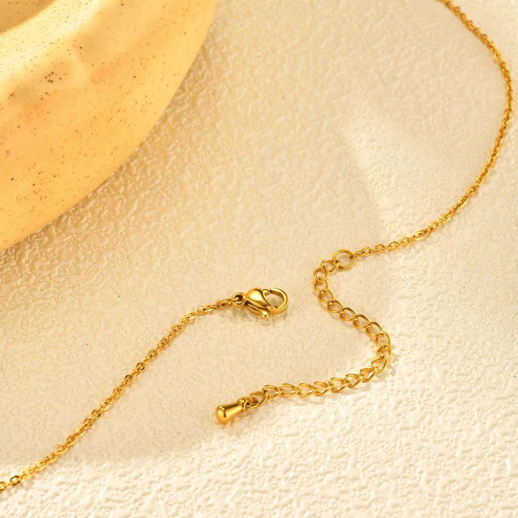 Stainless Steel Oval Abalone Shell Heart Shape 18K Gold Pendant Necklace Ladies, Jewelry 2336