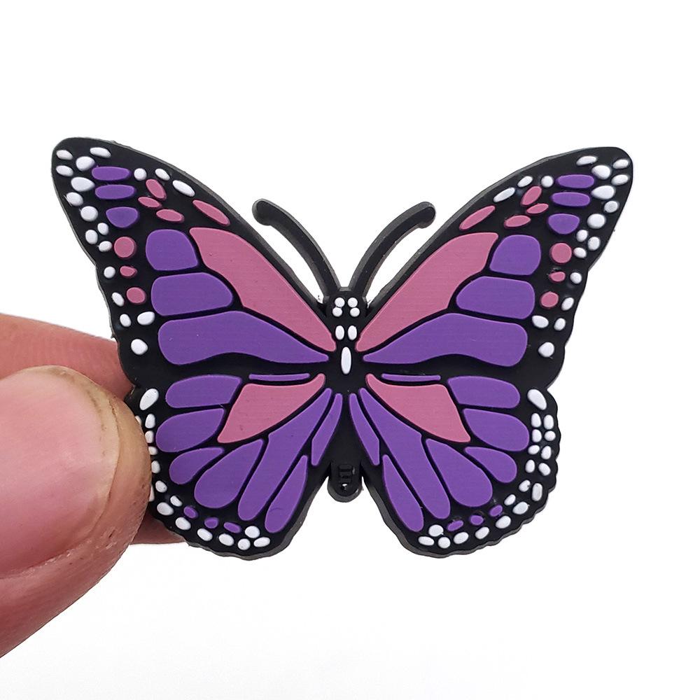 

Мультяшное украшение для кроксов серии Бабочки : ПВХ резиновая обувная пряжка цветок