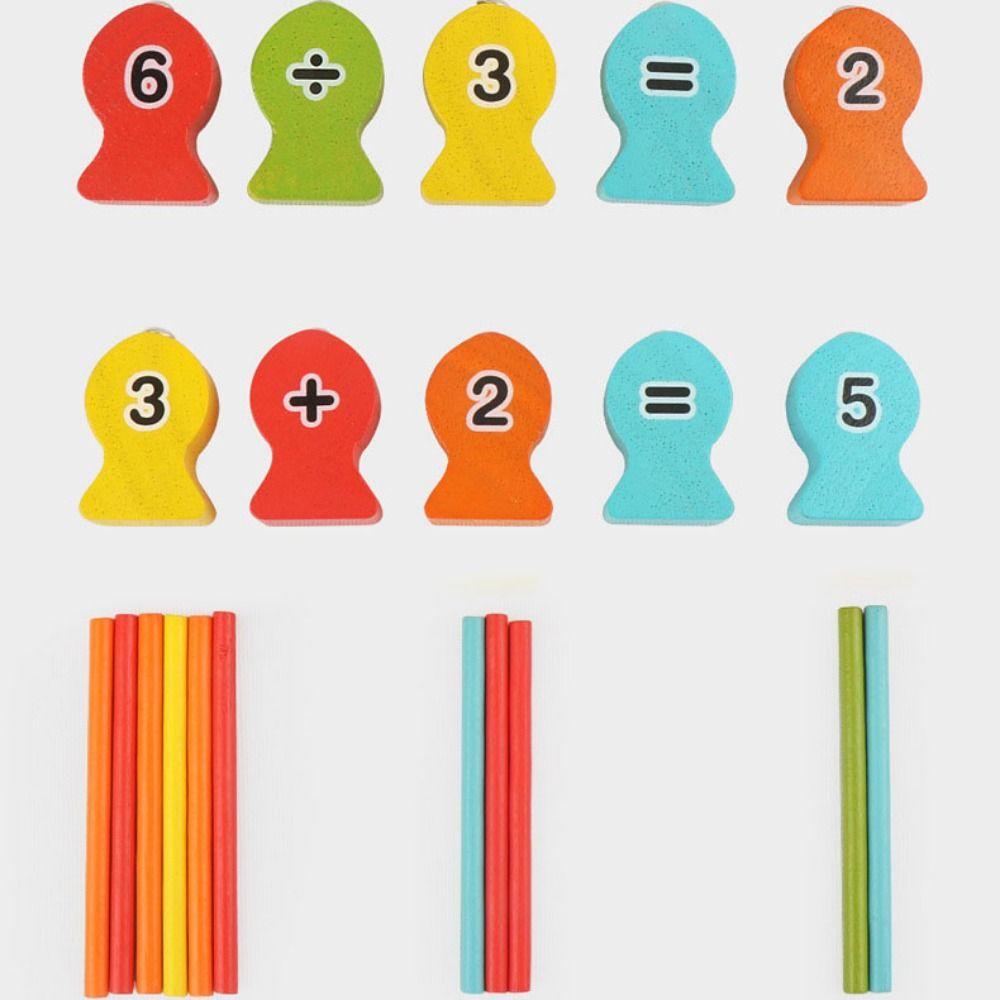 Early Education Wooden Magnetic Fishing Game Magnetic Fishing Learning Box  Learn Math