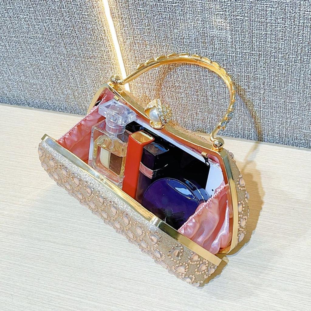 Banquet Clutch Bag Diamond-encrusted Small Bag Socialite Quality Single-shoulder Crossbody Hand-held Dinner Bag
