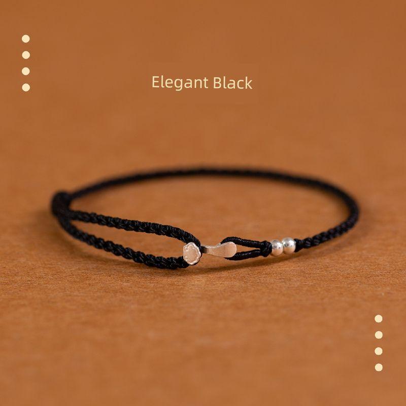 

Ультратонкий браслет-амулет из чистого серебра S925 с красной веревочкой, браслет на щиколотку, для мужчин и женщин, на год рождения, для безопасности и удачи, плетеный ручной ремешок Women s Elegance black-anklet