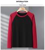 Men's Plus Size Velvet Base Layer Shirt with Color Block Raglan Sleeves – Extra Wide, Loose Fit, Thick Winter Wear, 330 Jin