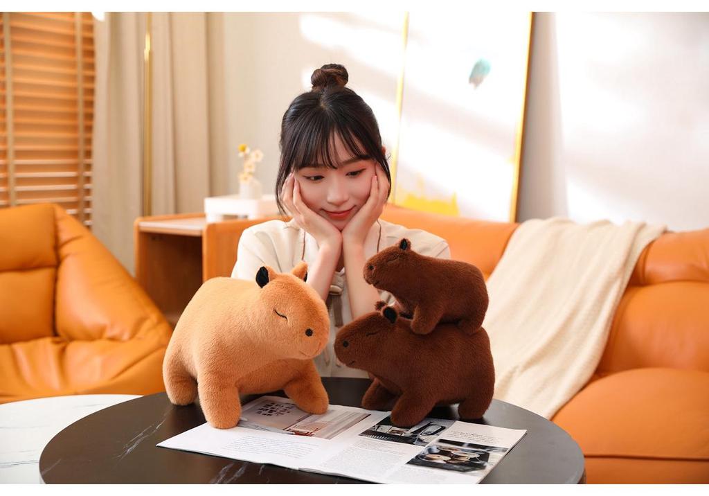 Cute Capybara Plush Toy - Kawaii Stuffed Animal Doll