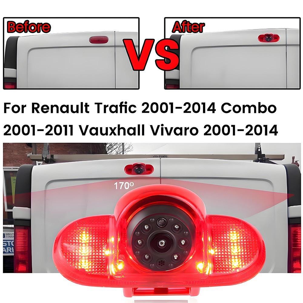 4.3-Inch Rearview Mirror with Brake Light Camera for Opel Vivaro, Movano, Renault Trafic