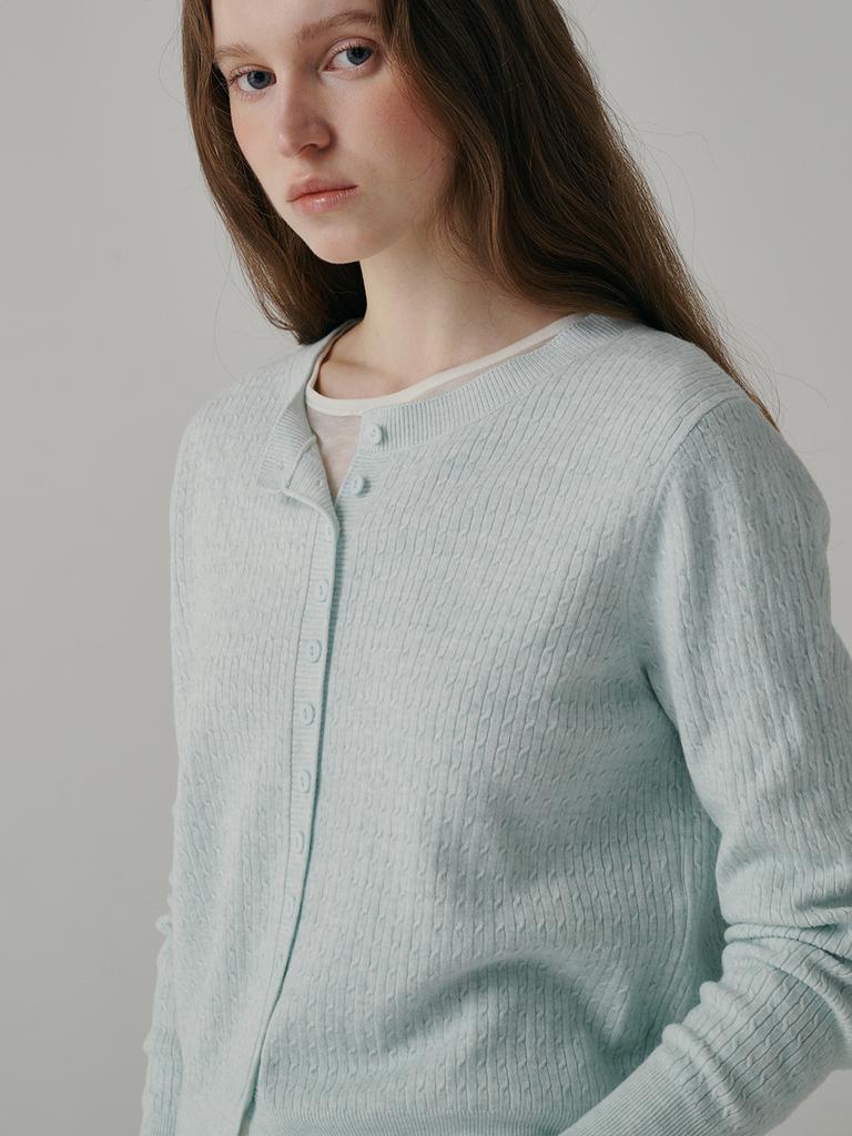 Banillaniteu Airy Cable Round Cardigan