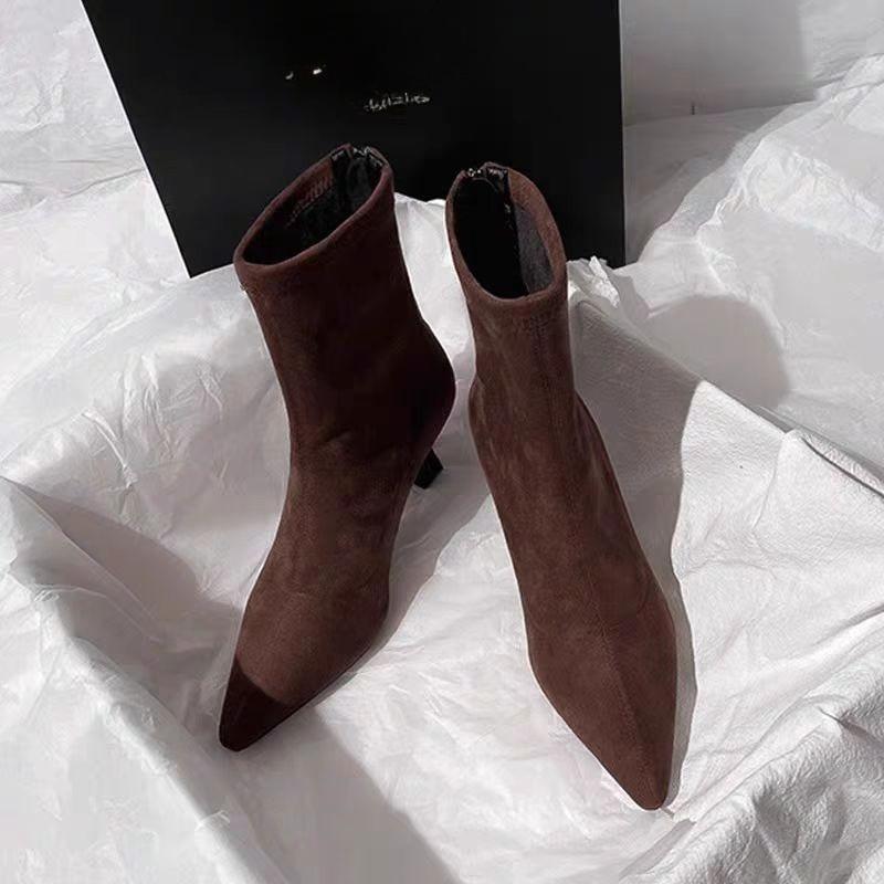 Women Ankle Boots High Heels Fashion Elegant Shoes for Woman Pointed Toe Designer Pumps Winter 2026 New Luxury Sexy Mujer Botas