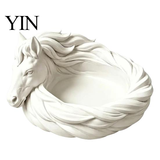 Minimalist Home Decor Elephant/Horse Storage Tray, Decorative Desktop Organizer for Sundries, Modern Table Ornament Animal Sculpture Tray Office