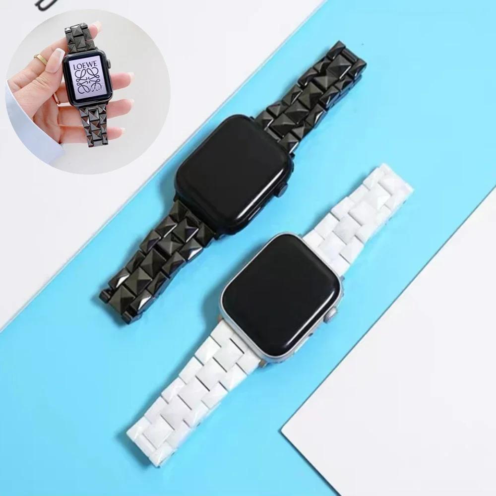Ceramic Strap For Apple Watch Band 46mm 45mm 44mm 49mm 42mm 38mm 40mm 41mm Wristband iWatch Series Ultra 2 10 9 8 7 6 5 4 3 SE