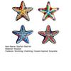 4 Pcs Summer Starfish Coastal Wall Decor Beach Theme Wooden Starfish