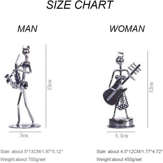 Little Iron Art Musician Creative Men/Women Music Band Crafts Home Office Desk Decoration Birthday Gift 8 Pack (Woman)