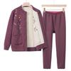 Fengxiao Winter Floral Long-Sleeved Round Neck Loungewear Set
