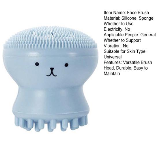 Face Brush Soft Silicone Facial Cleanser Sensitive Skin Deep Pore Cleansing Exfoliating Massage Brush Heads Waterproof Skincare Tool