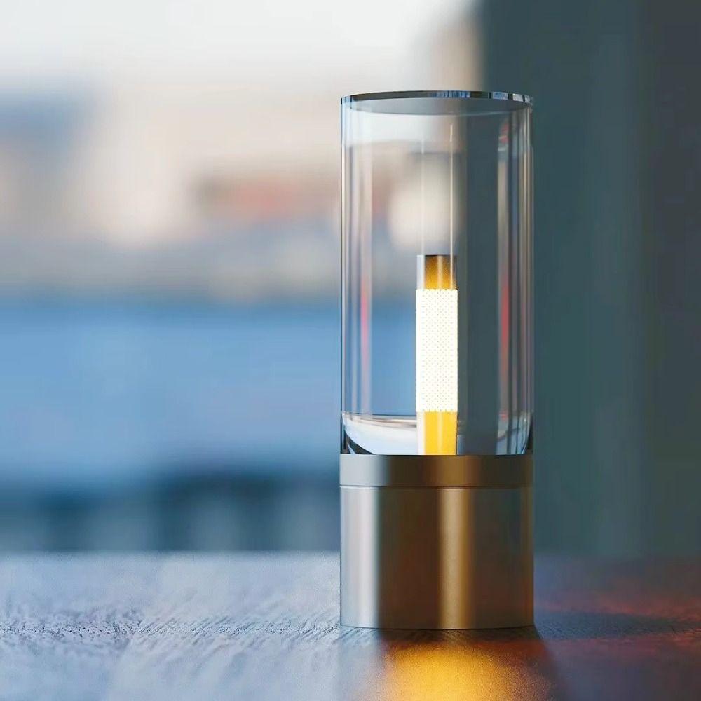 Stepless Dimming Candle Lamp 1800K Warm Light Breathing Light Effect Candela Lamp Type C Rechargeable Rotatable Design