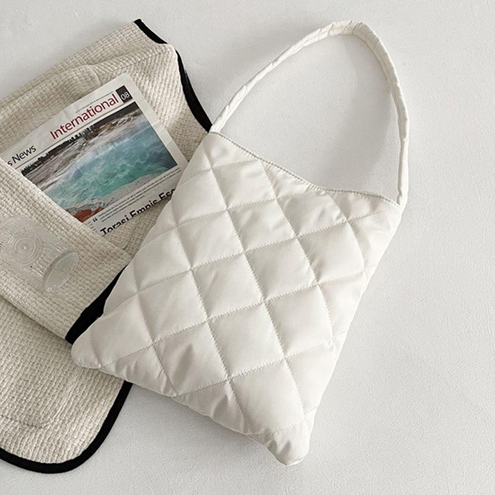 Winter Down Bag Quilted Space Cotton Handbags For Women Large Capacity Tote Bags Female Wide Strap Feather Padded Crossbody Bags
