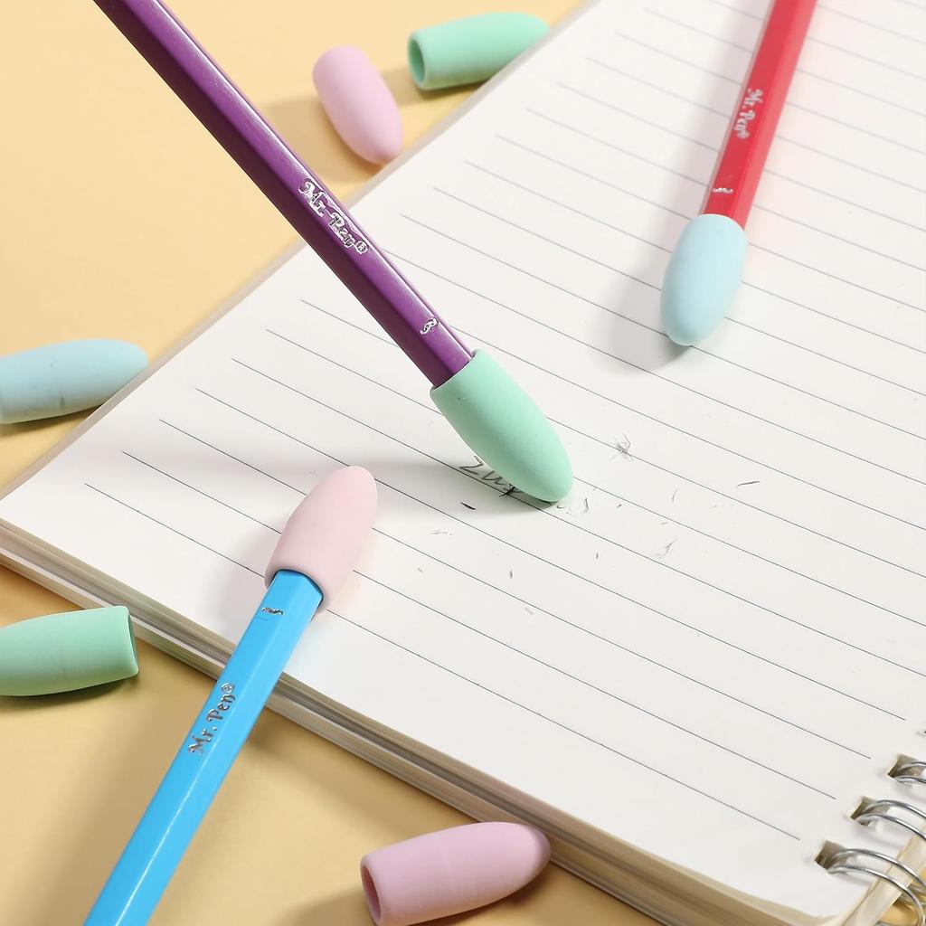 Mr. Pen- Pencil Erasers Toppers, 120 Pack, Pastel Colors, Erasers for Pencils, Pencil Top Erasers, Pencil Eraser