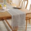 Simple Solid Color Rustic Table Runner Hollow Weaving Rectangular Dining Table Cloth With Tassels Table Cover Dining Table