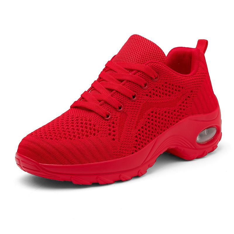 Fashion Spring Red Sports Sneakers Breathable Mesh Casual Shoes Women Fashionable 2024 Non-slip Lace-up Comfort Outdoors Walking Shoes