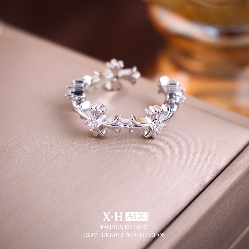 Trendy Rhinestone Heart Ear Cuff - No Piercing, Black & White Cartilage Stud Earrings
