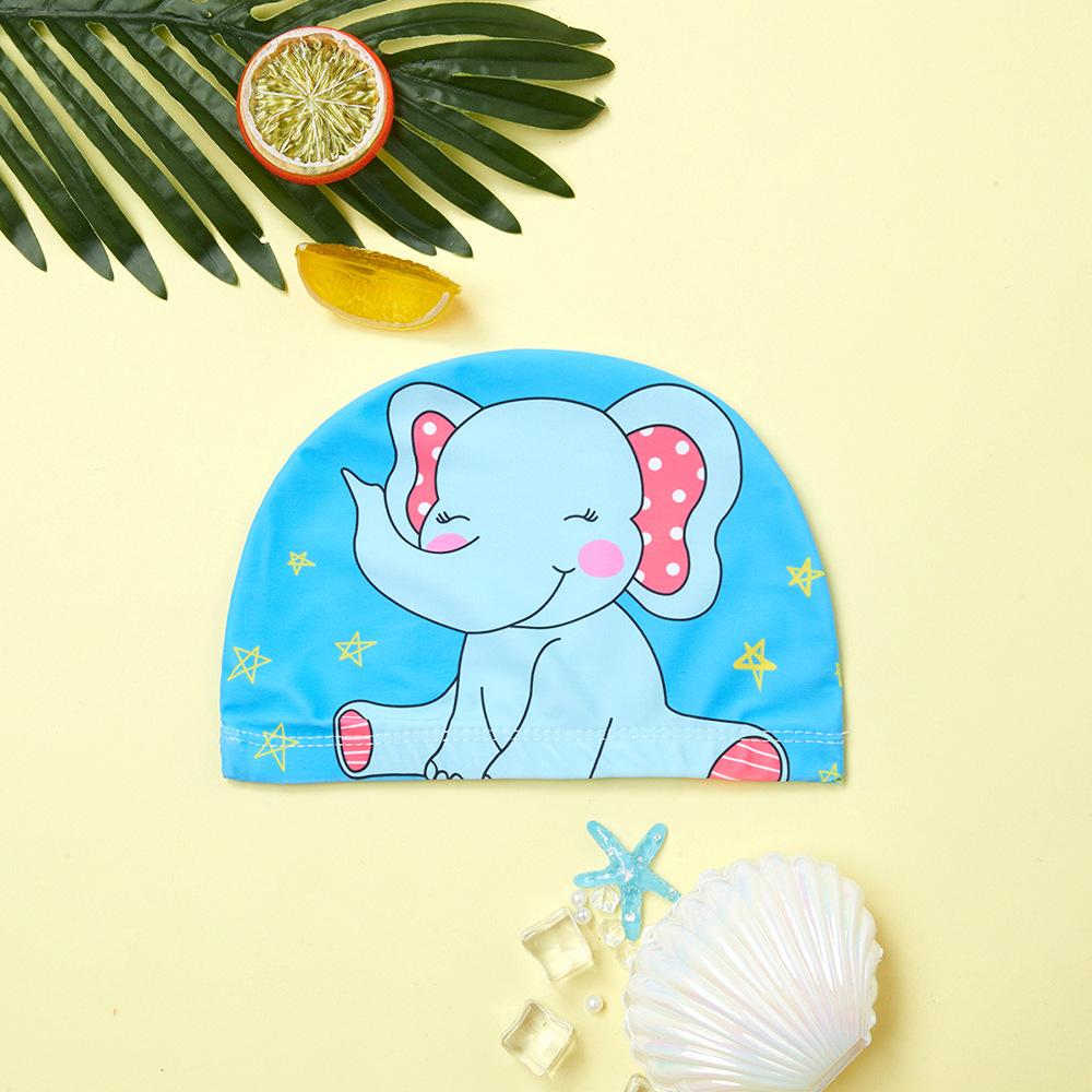 Kids Swim Cap Cartoon Pattern High Elastic Ear Protection Breathable for Pool Swimming Boys Girls Comfort Fit