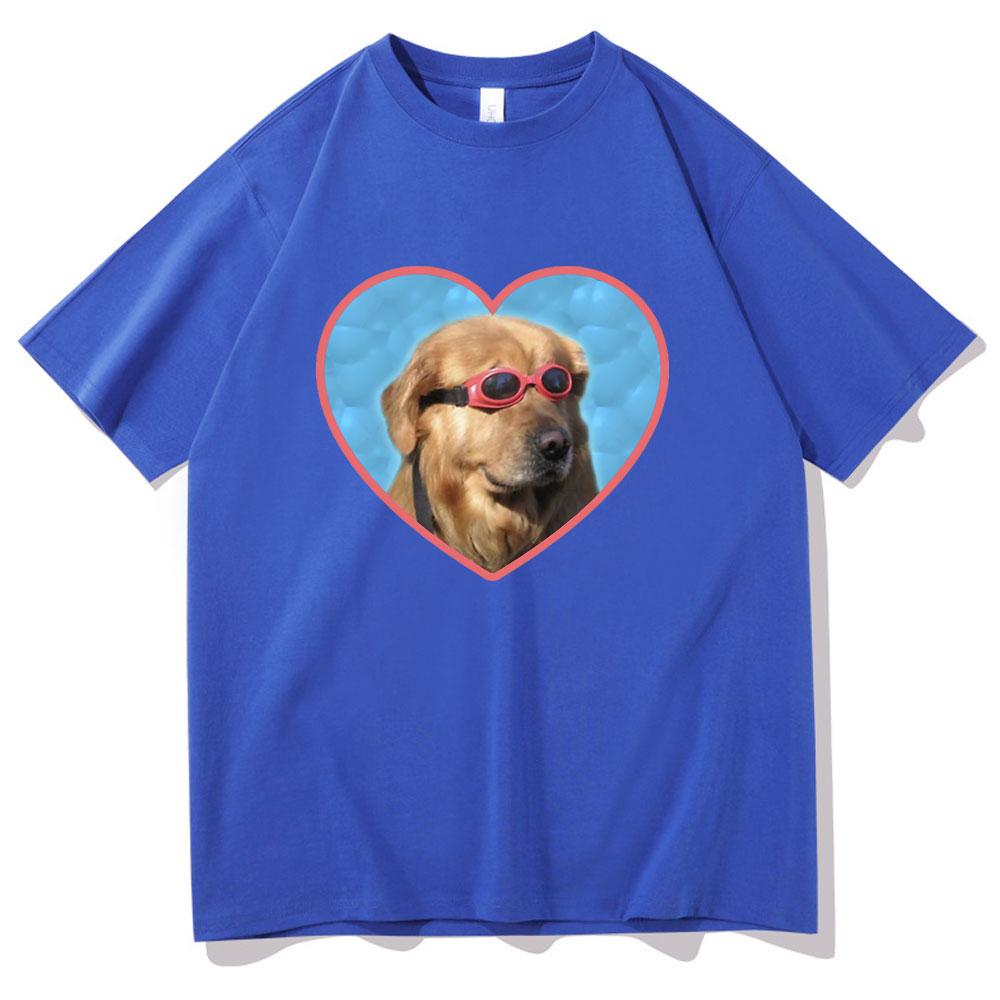 Doggo Golden Retriever Love Sunglasses Print Tshirt Swimmer Dog Graphic Tshirts Funny Unisex Women Fashion Casual T Shirt Unisex
