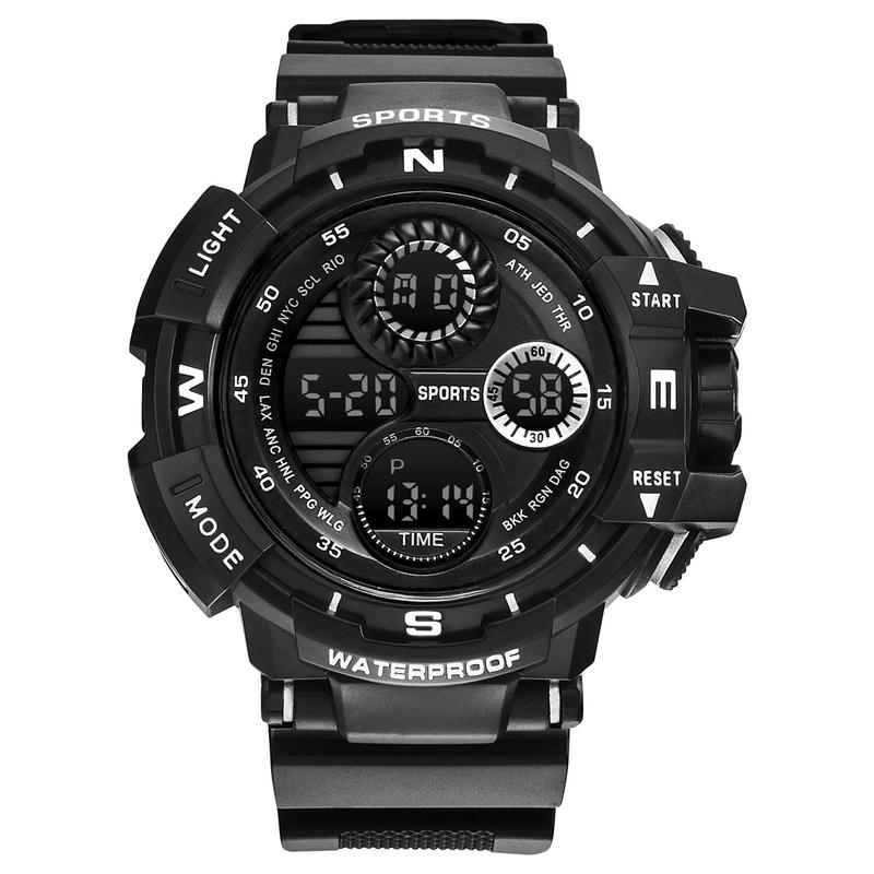Black Digital Watch for Men Sports Watches Waterproof Outdoor Chronograph Hand Clock G Infantry Shock Student Wristwatch