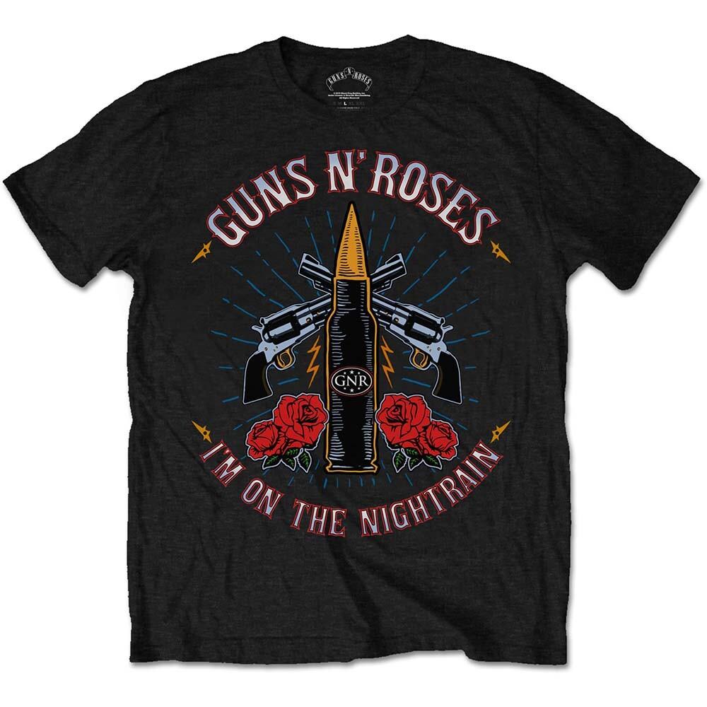 Guns N Roses TShirt On The Nightrain GNR Rock Band New Black Official Unisex T-Shirt XL