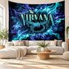 Nirvana Wall Tapestry, Soft Fabric Wall Hanging, Decorative Backdrop For Bedroom Home Wall Art