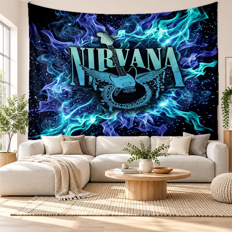 Nirvana Wall Tapestry, Soft Fabric Wall Hanging, Decorative Backdrop For Bedroom Home Wall Art