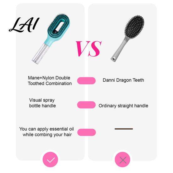 Scalp Massage Brush Heart Shape Spray Hair Brush Frizz Control Portable Detangling Comb 55ML Refillable Misting for Dry Flyaway & Tangled Smoothing